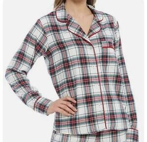 Van Winkle & Co. Pajama Top XL Plaid Portuguese Flannel Button Long Sleeve